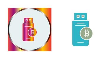 icono de vector de dispositivo usb bitcoin