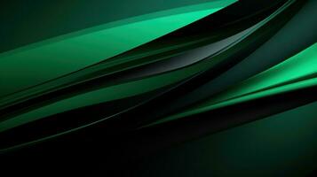 Black and green dark background with the gradient. Soft lines technology metal texture. Abstract diagonal background photo