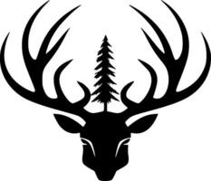 Reindeer Antlers, Black and White Vector illustration