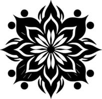 Mandala, Black and White Vector illustration