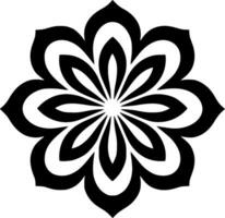 Mandala, Black and White Vector illustration