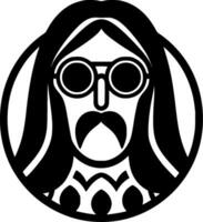 Hippy - Black and White Isolated Icon - Vector illustration