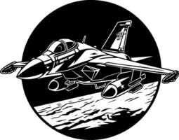 Fighter Jet - Minimalist and Flat Logo - Vector illustration