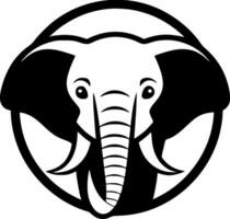 elefante - negro y blanco aislado icono - vector ilustración