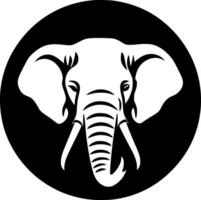 elefante - negro y blanco aislado icono - vector ilustración