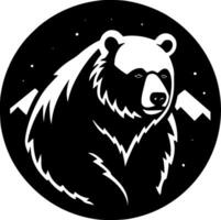 Bear, Black and White Vector illustration