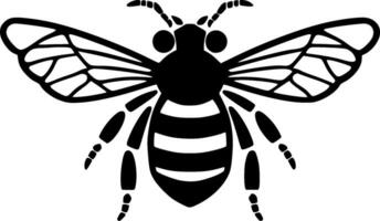 Bee, Black and White Vector illustration