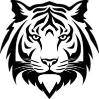 Tigre - negro y blanco aislado icono - vector ilustración