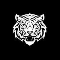 Tigre - negro y blanco aislado icono - vector ilustración