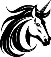 Unicorn, Black and White Vector illustration