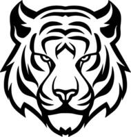 Tigre - negro y blanco aislado icono - vector ilustración