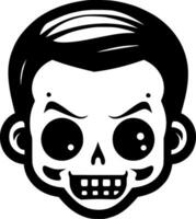 Skull, Black and White Vector illustration