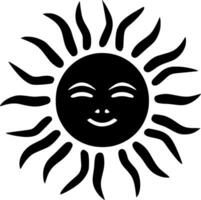 Sun, Black and White Vector illustration