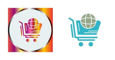 icono de vector de compras del mundo