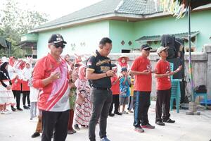 Kuaro Kalimantan Timur, Indonesia 17 August 2023. celebrate the 78th Indonesian Independence Day with the villagers photo