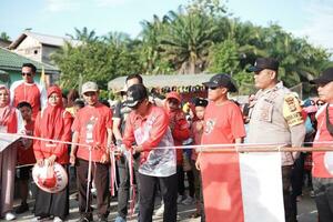 Kuaro Kalimantan Timur, Indonesia 17 August 2023. celebrate the 78th Indonesian Independence Day with the villagers photo