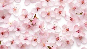 Cherry Blossom flower patterned background. Flower texture background. Generative AI photo