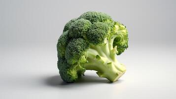 Photo of Broccoli isolated on white background. generative ai