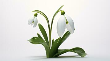 foto de hermosa campanilla de febrero flor aislado en blanco antecedentes. generativo ai