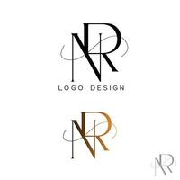 NR initial letter logo vector