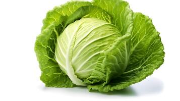 Photo of Cabbage isolated on white background. generative ai