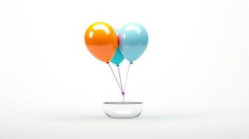 Displaying a 3D miniature Tethered Balloon. Generative AI photo