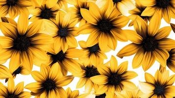 Black-Eyed Susan flower pattern background. Black-Eyed Susan flower background texture. Generative AI photo