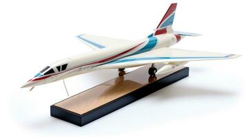 Displaying a 3D miniature Supersonic Jet. Generative AI photo