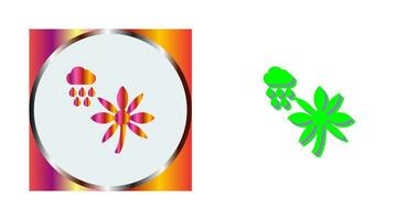 Flower with rain Vector Icon