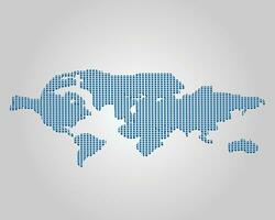 isometric dot of world map for global connection banner vector