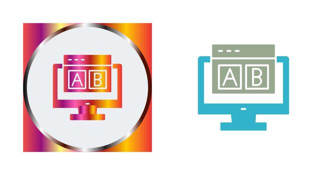 icono de vector de prueba ab