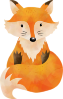 Watercolor fox abstract design png