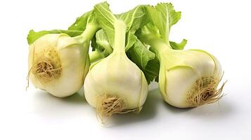 Photo Kohlrabi isolated on white background. generative ai