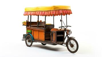 Displaying a 3D miniature Rickshaw. Generative AI photo