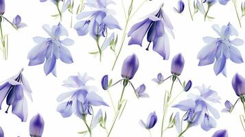 Bluebell flower pattern background. Flower background texture. Generative AI photo