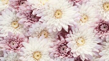 Chrysanthemum flower patterned background. Flower texture background. Generative AI photo