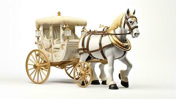 Displaying a 3D miniature Horse and Carriage. Generative AI photo