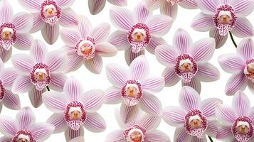 Monkey orchid flower patterned background. Flower texture background. Generative AI photo