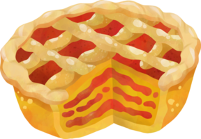 Watercolor Apple Pie png