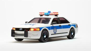 mostrando un 3d miniatura policía coche. generativo ai foto