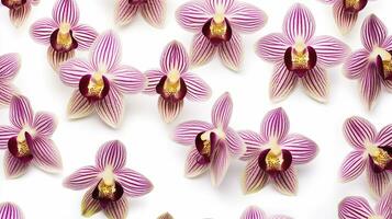 Monkey orchid flower patterned background. Flower texture background. Generative AI photo