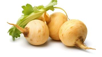 Photo of Rutabaga isolated on white background. generative ai