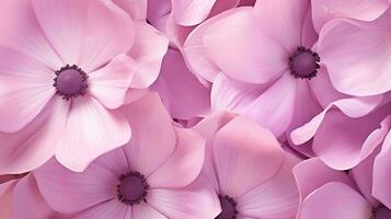 anemone flower pattern background. Flower background texture. Generative AI photo