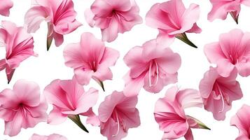 Gladiola flower patterned background. Flower texture background. Generative AI photo