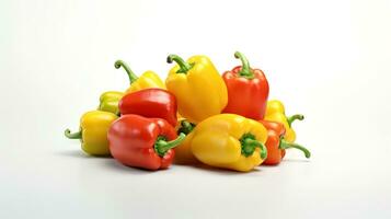 Photo of Peppers isolated on white background. generative ai