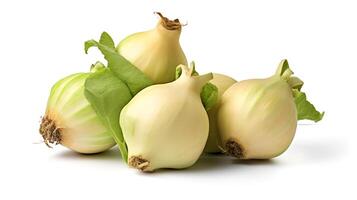 Photo Kohlrabi isolated on white background. generative ai