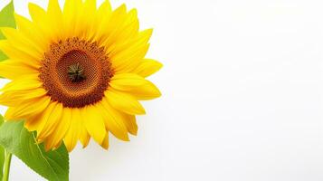 foto de hermosa girasol aislado en blanco antecedentes. generativo ai