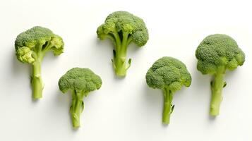 Photo of Broccoli isolated on white background. generative ai