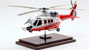 Displaying a 3D miniature AgustaWestland AW139. Generative AI photo