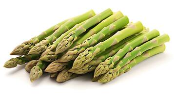 Photo of Asparagus isolated on white background. generative ai